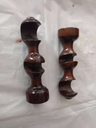 2 Supporti a Doppia Barra per Tende in Legno