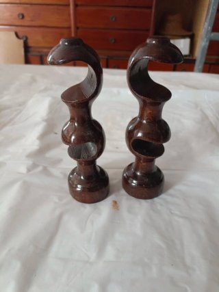 2 Supporti a Doppia Barra per Tende in Legno