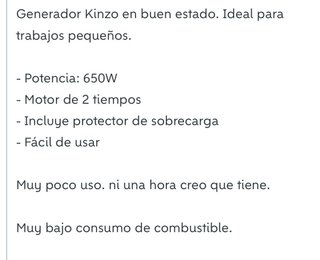 Generador Kinzo 650VA 2T