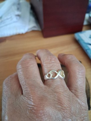 Anillo Plata Infinito Corazones