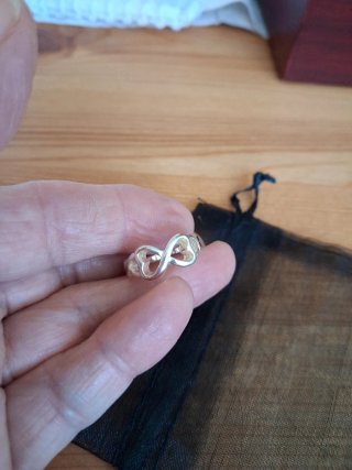 Anillo Plata Infinito Corazones