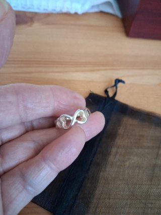 Anillo Plata Infinito Corazones