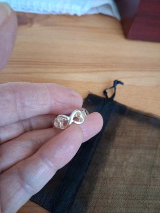 Anillo Plata Infinito Corazones