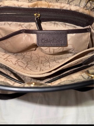 Bolso Tote Calvin Klein Beige y Marrón