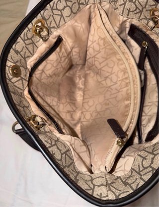 Bolso Tote Calvin Klein Beige y Marrón