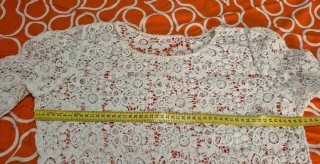 Vestido tejido en Guipur Blanco roto,talla única.