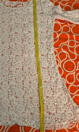 Vestido tejido en Guipur Blanco roto,talla única.