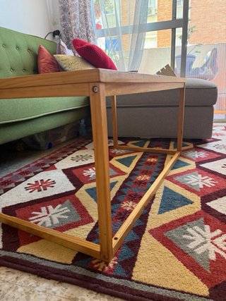 Mesa de centro ratán y madera Riolut