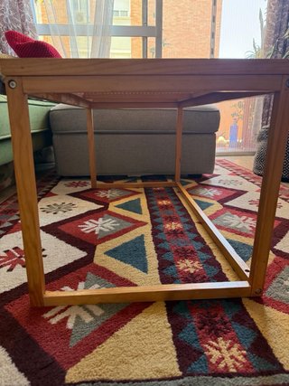 Mesa de centro ratán y madera Riolut