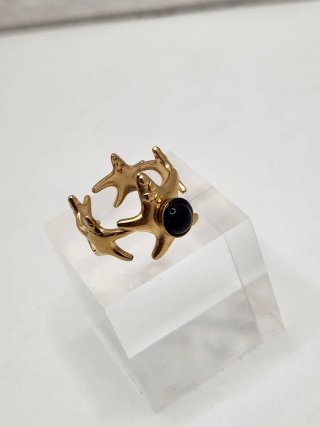 Anillo Acero Quirúrgico Chapado Oro ajustable