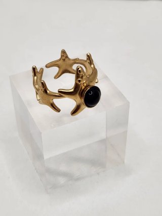 Anillo Acero Quirúrgico Chapado Oro ajustable