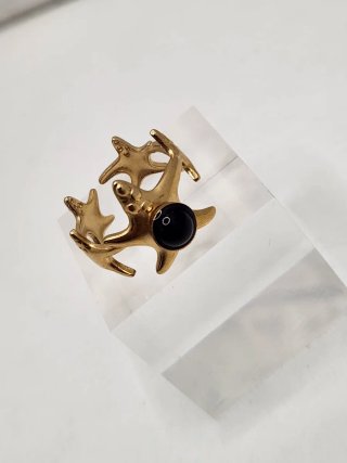 Anillo Acero Quirúrgico Chapado Oro ajustable