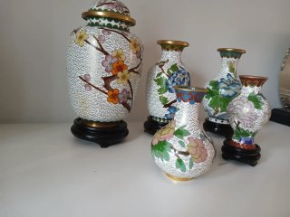 Set 5 Vasetti Cloisonné Fiori