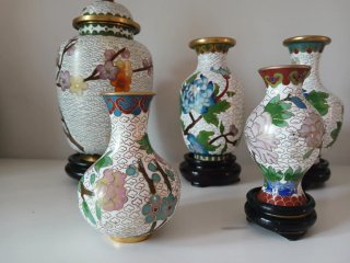 Set 5 Vasetti Cloisonné Fiori