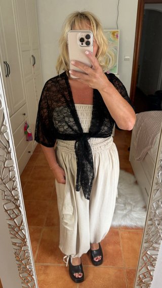Bolero encaje negro talla única