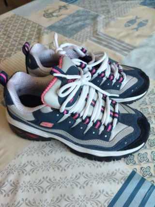 Zapatillas Skechers Montaña Azul y Rosa