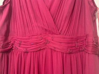 Vestido burdeos Corte Inglés