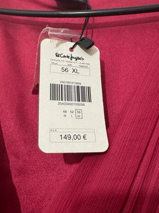Vestido burdeos Corte Inglés