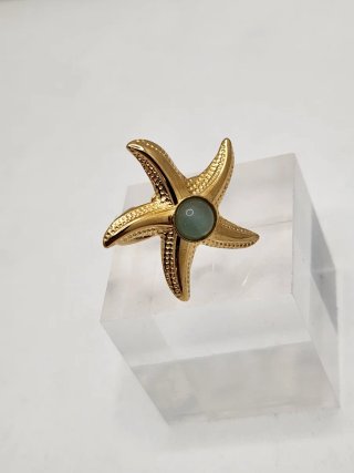 Anillo Estrella de Mar Chapado Oro Ajustable