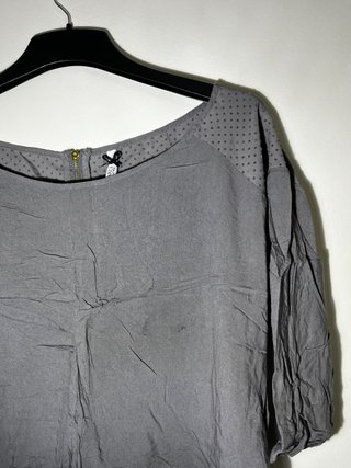 Blusa Stradivarius gris manga 3/4 XL