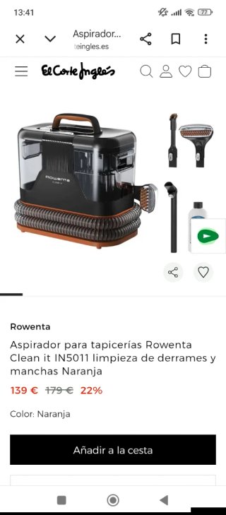 Rowenta Clean it IN5011 Limpiador Tapicerías