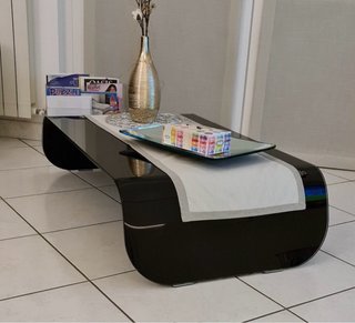 Tavolino salotto cristallo nero