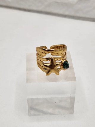Anillo Estrella Chapado Oro Ajustable