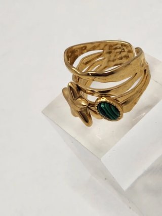 Anillo Estrella Chapado Oro Ajustable