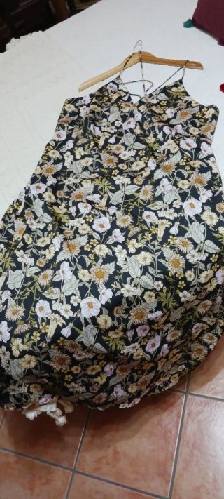 Vestido Raso Estampado Floral Talla XL