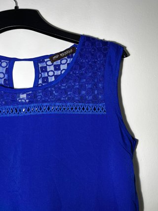 Blusa Menglu Fashion azul bordada Talla L