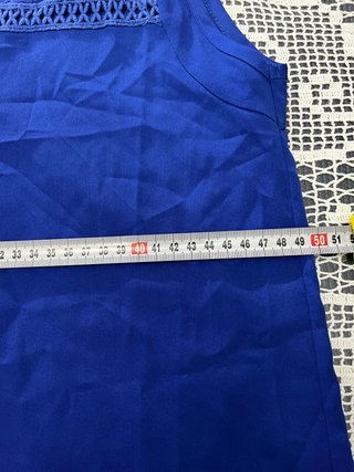 Blusa Menglu Fashion azul bordada Talla L