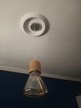 Lámpara de techo colgante de cristal y metal