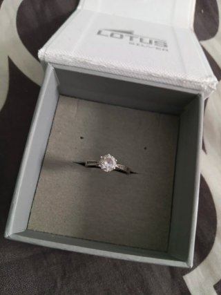 Anillo compromiso Lotus plata