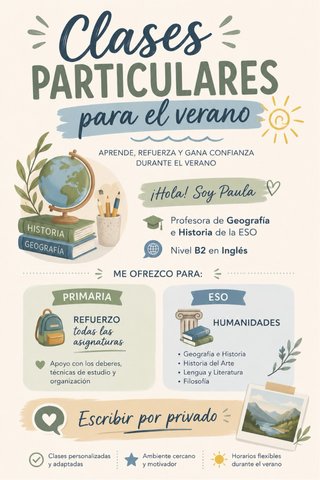 Clases particulares de refuerzo para el verano