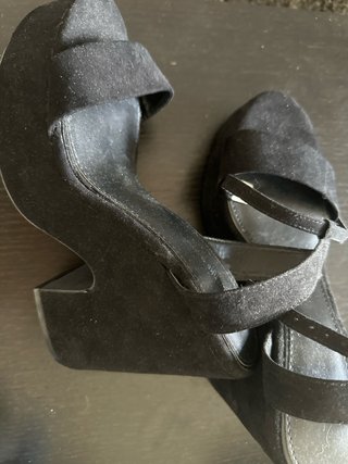 Sandalias negras plataforma ancho