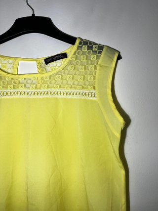 Blusa amarilla bordada Menglu Fashion Talla L