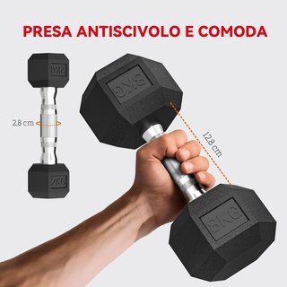 Set di Manubri Palestra con Supporto, Peso Totale