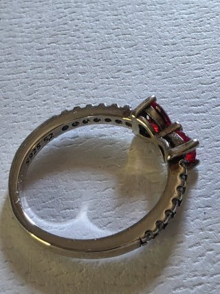 Anillo Pandora Corazón Rojo Plata