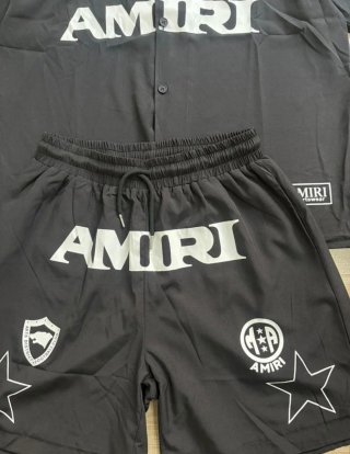 Conjunto Amiri Negro Camisa y Pantalón Corto