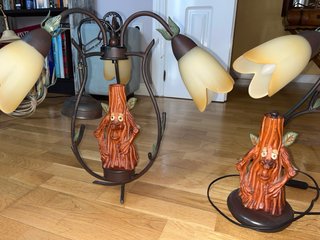 Lámpara de mesa y techo a juego