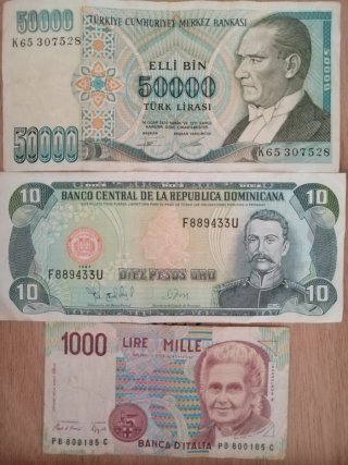 Lote monedas y billetes del mundo