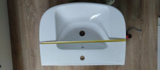 Lavabo de cerámica blanco