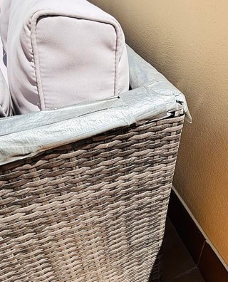 Conjunto Muebles Exterior Ratán Gris y Beige