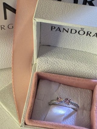 Anillo Pandora Lazo Rosa Plata