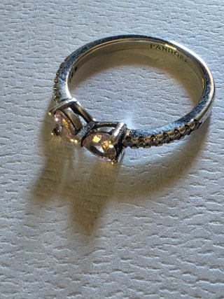 Anillo Pandora Lazo Rosa Plata