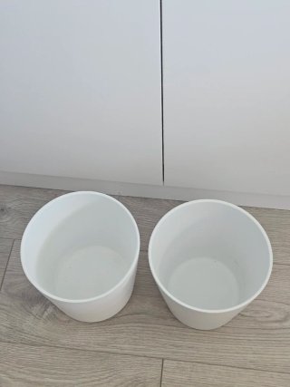 2 macetas blancas cerámica 18.5cm