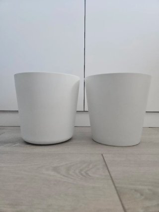 2 macetas blancas cerámica 18.5cm