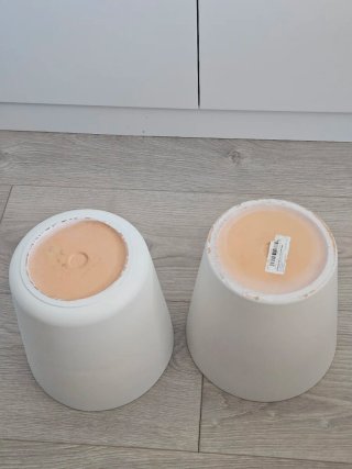 2 macetas blancas cerámica 18.5cm