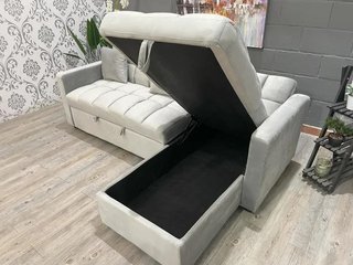 Sofá Cama Chaiselongue Gris de 210cm con Arcón