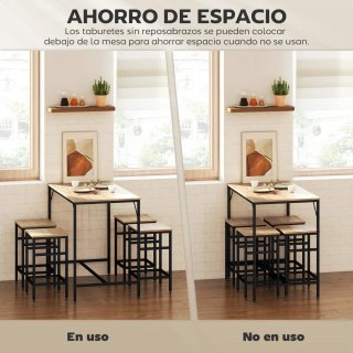 Mesa alta y 4 taburetes estilo industrial